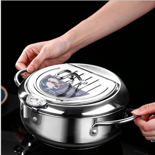 Stainless Steel Fries Cookware Deep Fryer With Thermometer - 图片 6