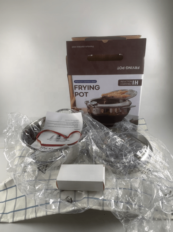 Stainless Steel Fries Cookware Deep Fryer With Thermometer - 图片 2