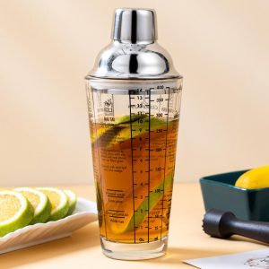 400ML boston Shaker Stainless Steel Glass Shaker with Scale
