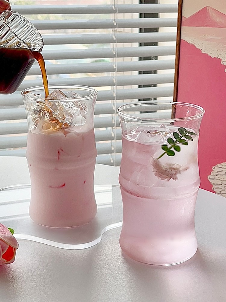 Bamboo Shaped Glass Coffee Cup Cold Drinking Milk Latte Cup - 图片 4