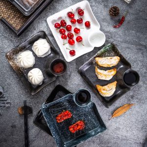 Restaurant Ceramic Dumplings Sushi Plates Dishes 7inch