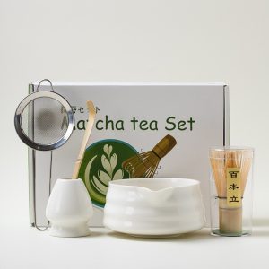 Chinese Song Dynasty Tea Craft Ceramic with Spout Bowl Holder Whisk Matcha Tea 5pcs Set