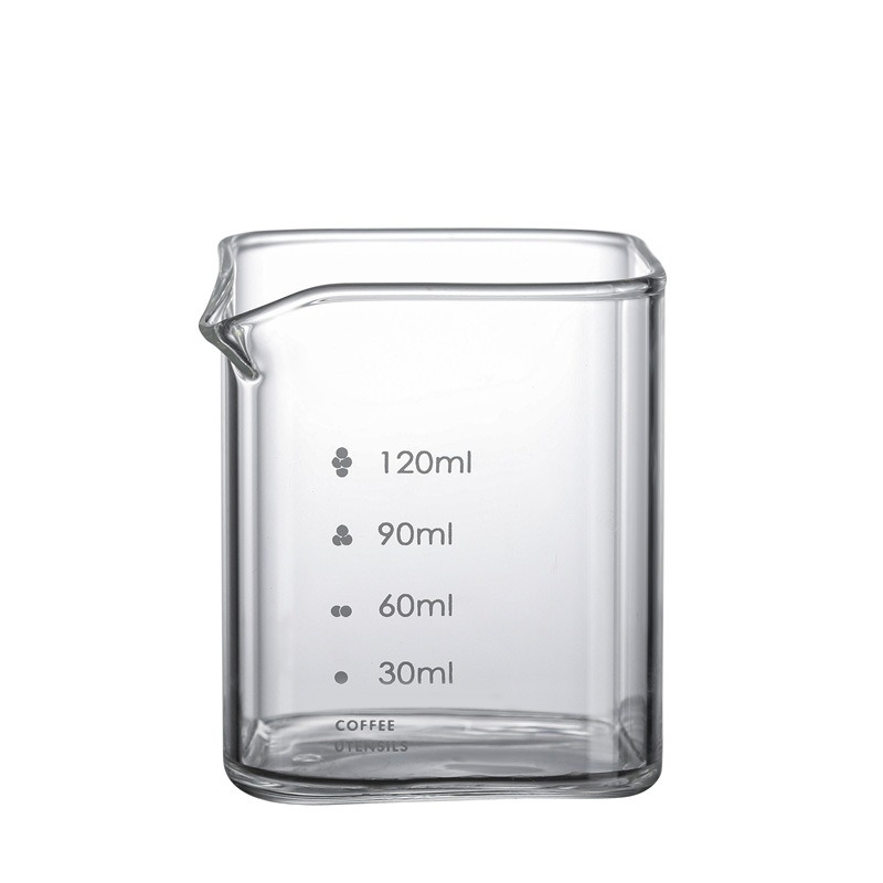 High Borosilicate Square Glass Espresso Coffee Measuring Cup - 图片 5
