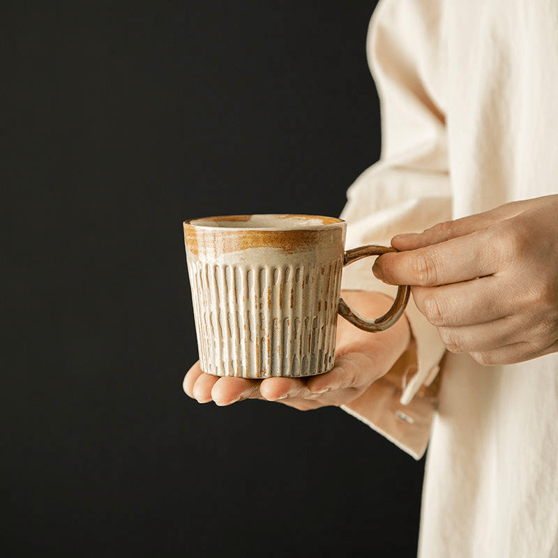 Retro Coarse Pottery Ceramic Coffee Cup 170ML - 图片 3