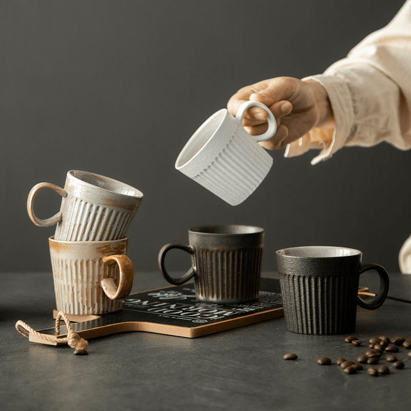 Retro Coarse Pottery Ceramic Coffee Cup 170ML - 图片 4