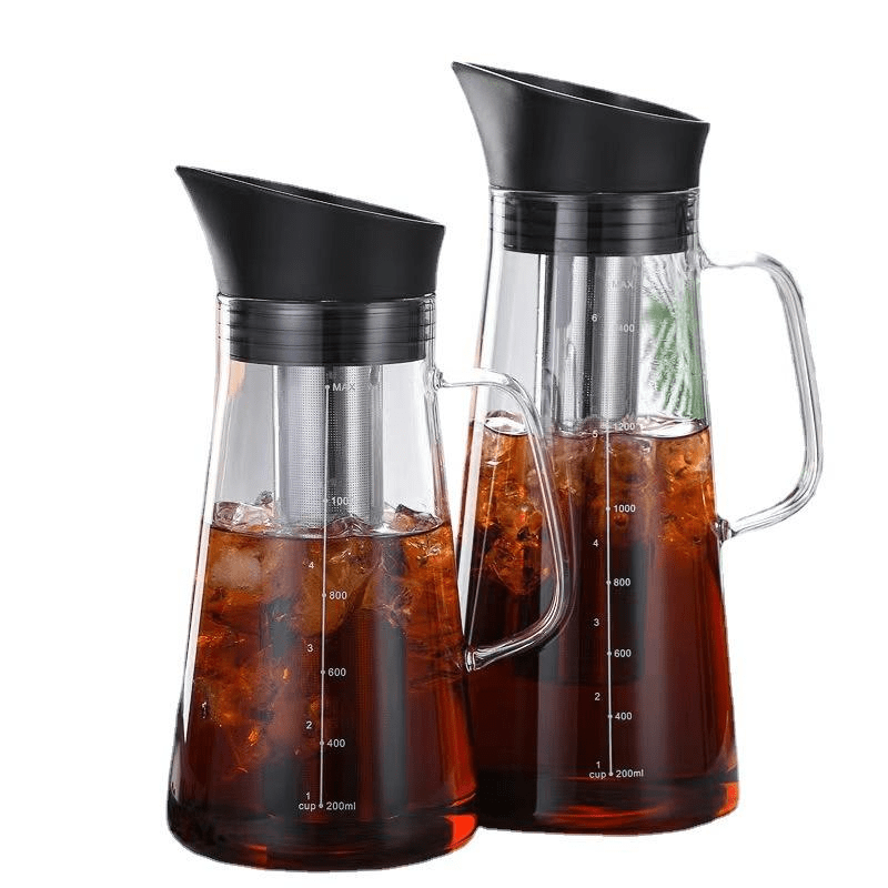 High Borosilicate Cold Brew Cold Coffee Maker Glass Coffee Tea Pot with Filter 1200ML/ 1500ML