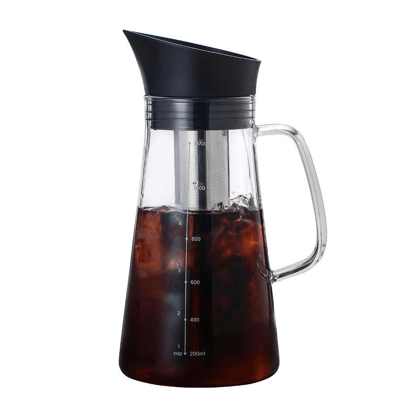 High Borosilicate Cold Brew Cold Coffee Maker Glass Coffee Tea Pot with Filter 1200ML/ 1500ML - 图片 2