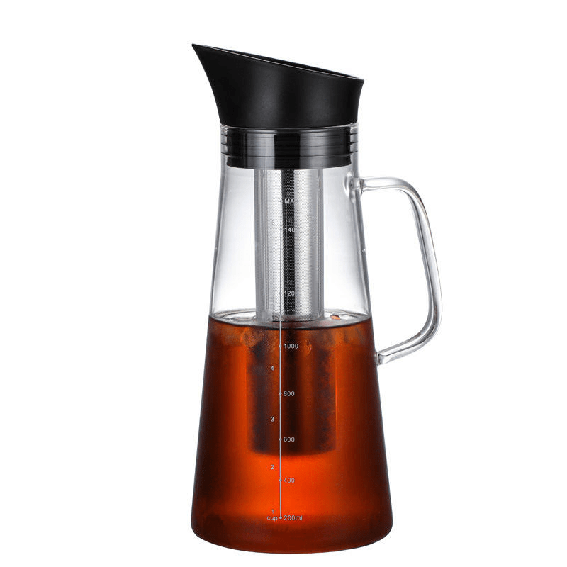 High Borosilicate Cold Brew Cold Coffee Maker Glass Coffee Tea Pot with Filter 1200ML/ 1500ML - 图片 3