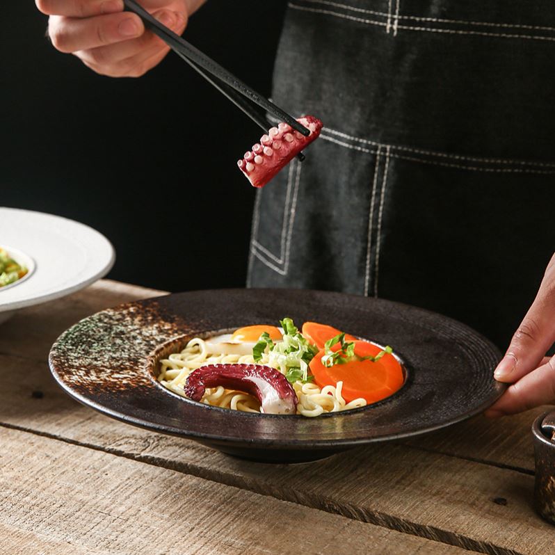 10-Inch Round Ceramic Spaghetti Salad And Dessert Plate
