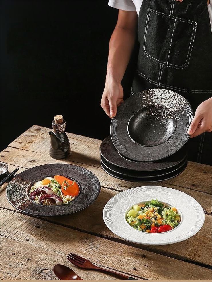 10-Inch Round Ceramic Spaghetti Salad And Dessert Plate