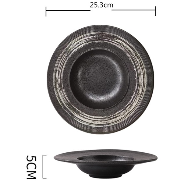 10-Inch Round Ceramic Spaghetti Salad And Dessert Plate