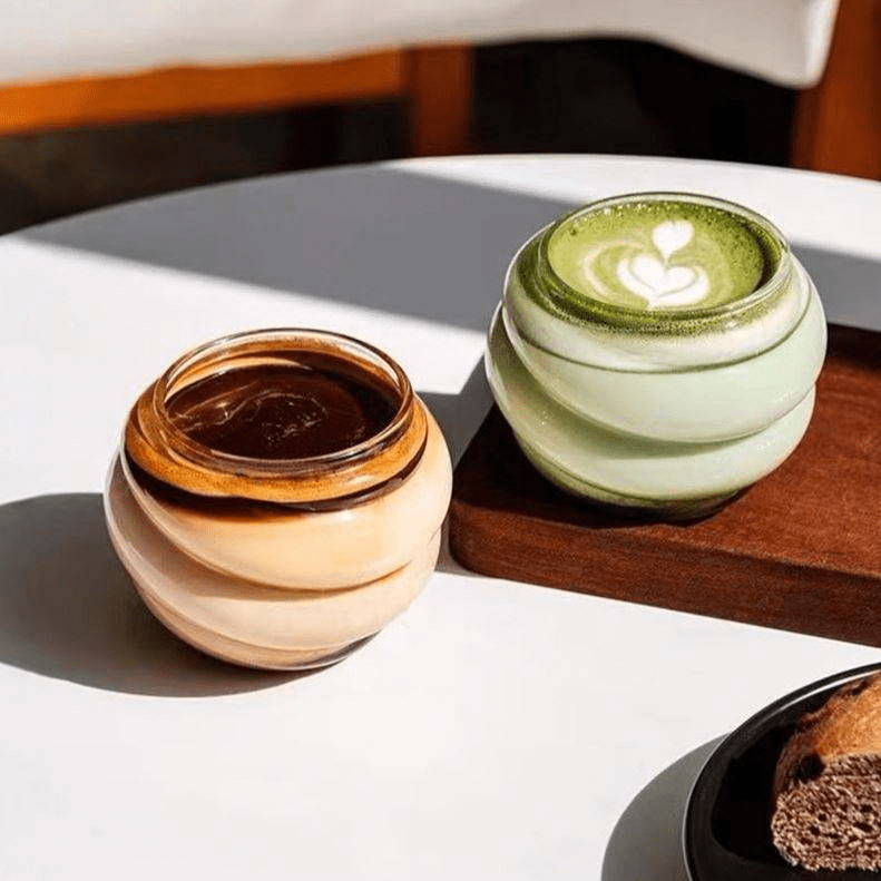 High Borosilicate Glass Cup Spiral Latte Coffee Cup - 图片 3