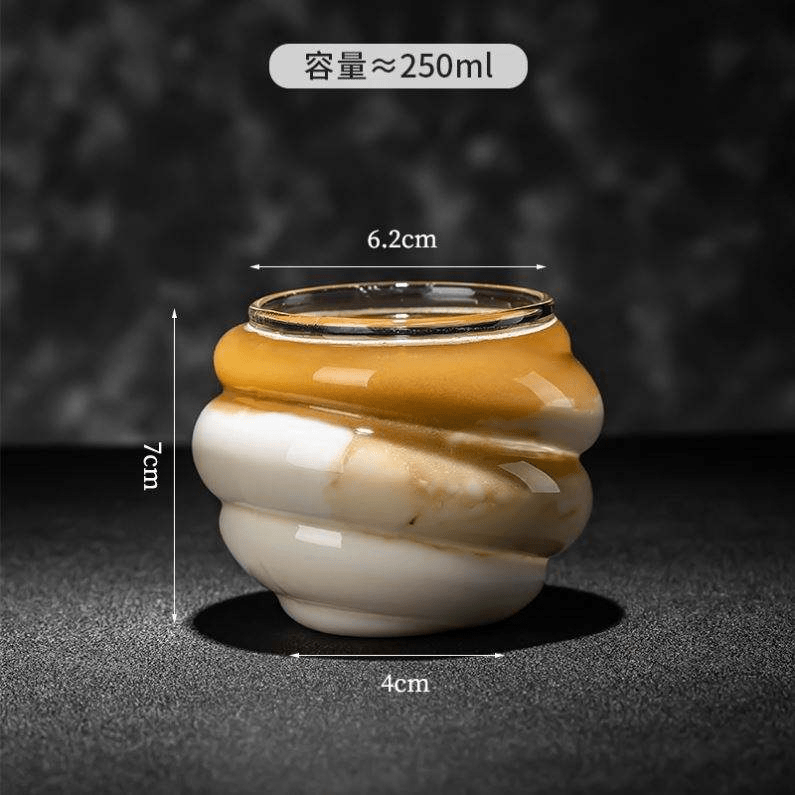 High Borosilicate Glass Cup Spiral Latte Coffee Cup - 图片 4