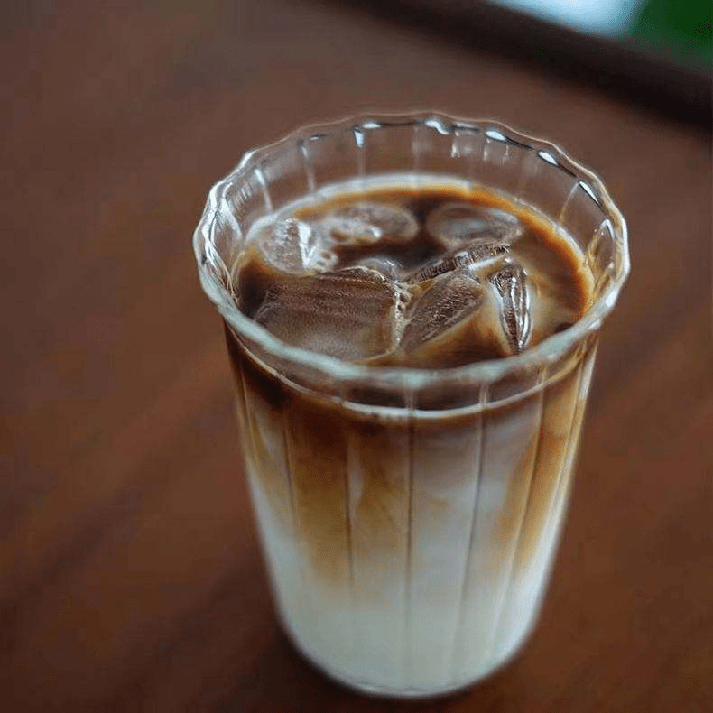 High Borosilicate Vertical Striped Glass Coffee Cup Iced Latte Milk Cup - 图片 2
