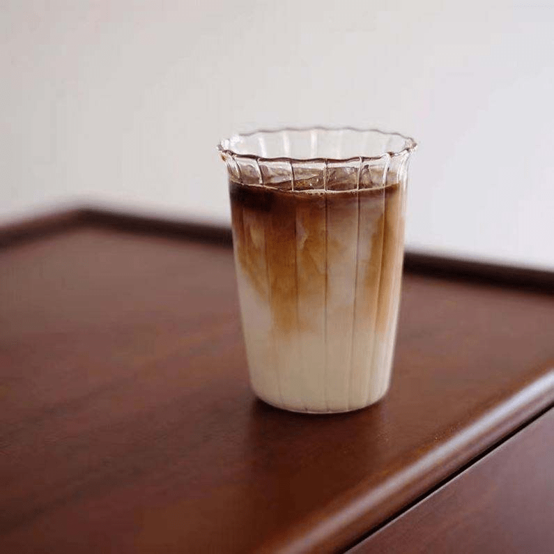 High Borosilicate Vertical Striped Glass Coffee Cup Iced Latte Milk Cup - 图片 3