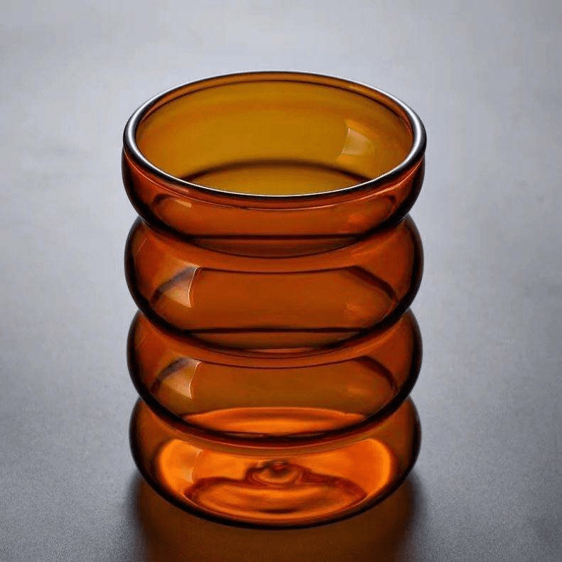 Wholesale Corrugated Colored Glass Milk Tea Cups Cute Spiral Coffee Cups - 图片 4
