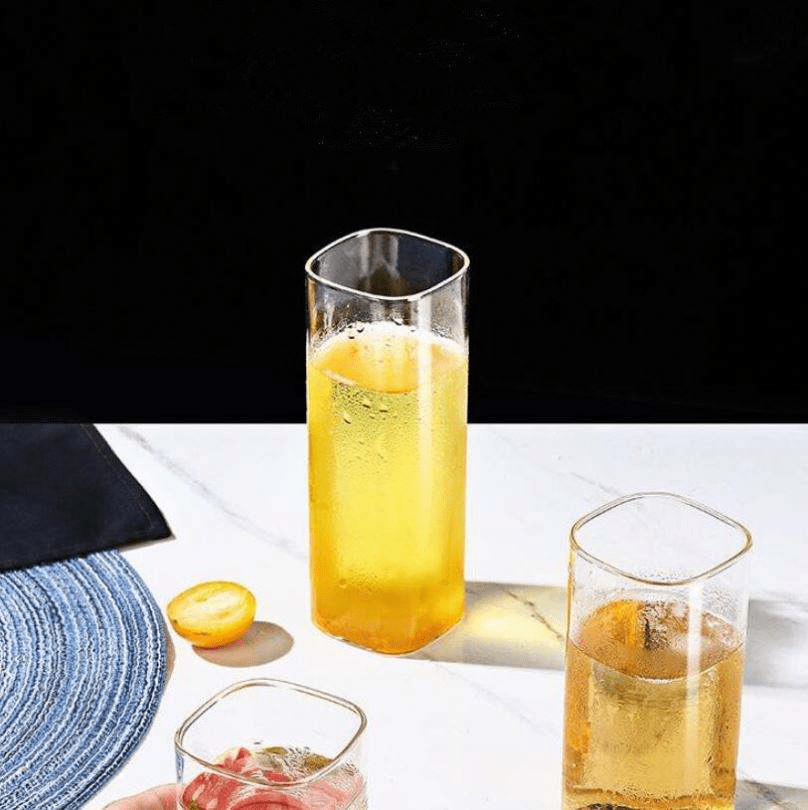 Cheap Big Capacity square Glass Cup for Juice Milk Tea Coffee - 图片 2