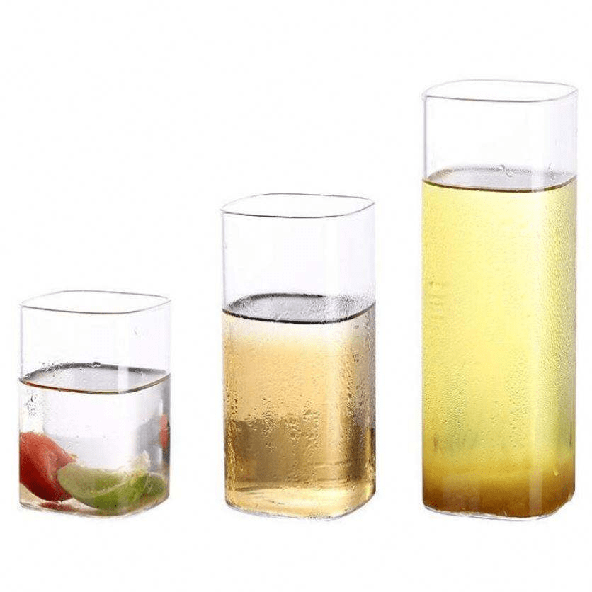 Cheap Big Capacity square Glass Cup for Juice Milk Tea Coffee - 图片 3