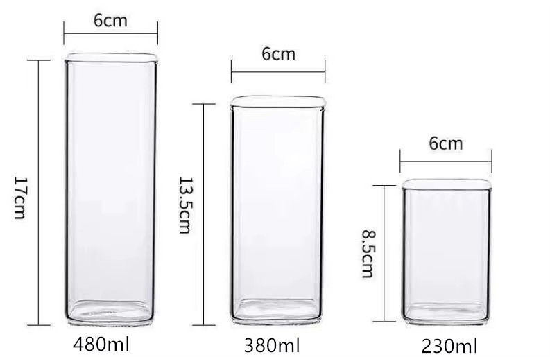 Cheap Big Capacity square Glass Cup for Juice Milk Tea Coffee - 图片 5